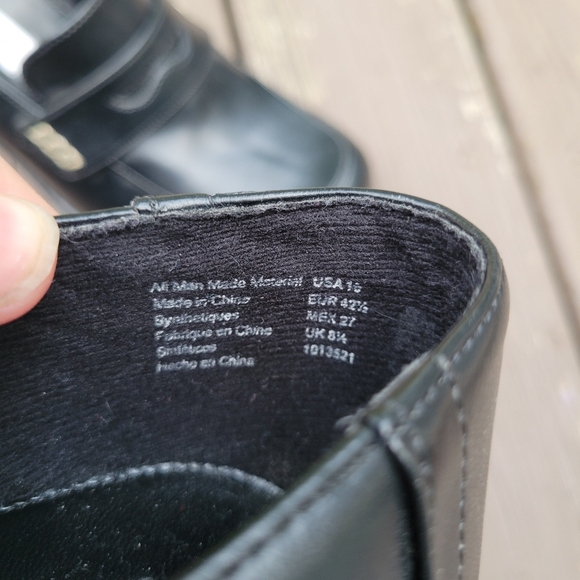 Vintage 90s y2k Black Faux Vegan Leather Lower East Side Punk Penny Loafers 10 - Picture 7 of 7